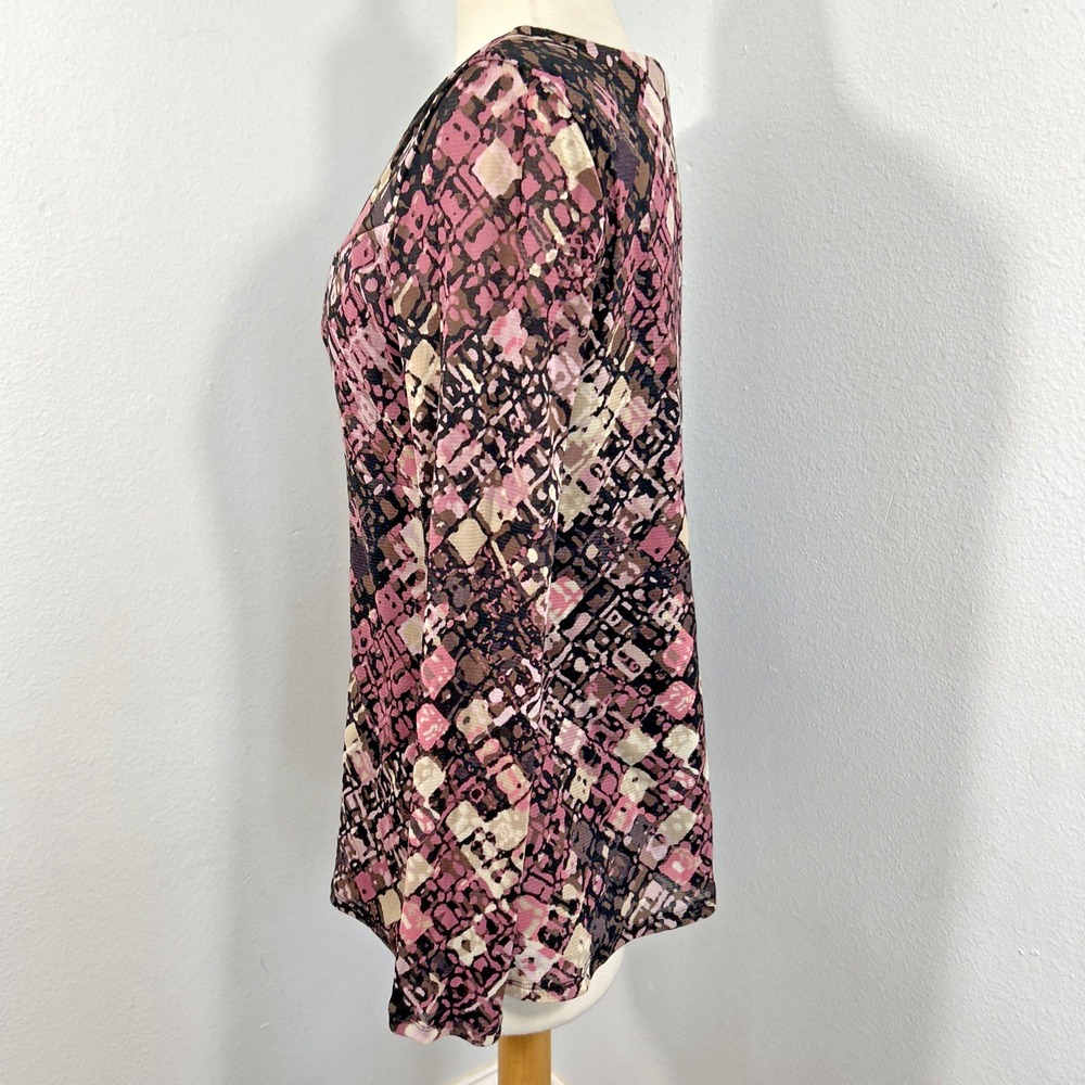 Vtg Axcess Babydoll Top Womens M Abstract Grunge Y2K Indie Sleaze Blouse - Picture 3 of 8